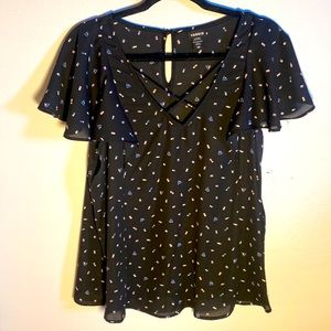 Black patterned blouse